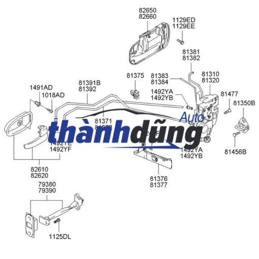 Ổ NGẬM KHÓA CỬA TRƯỚC PHẢI HYUNDAI TUCSON 2011