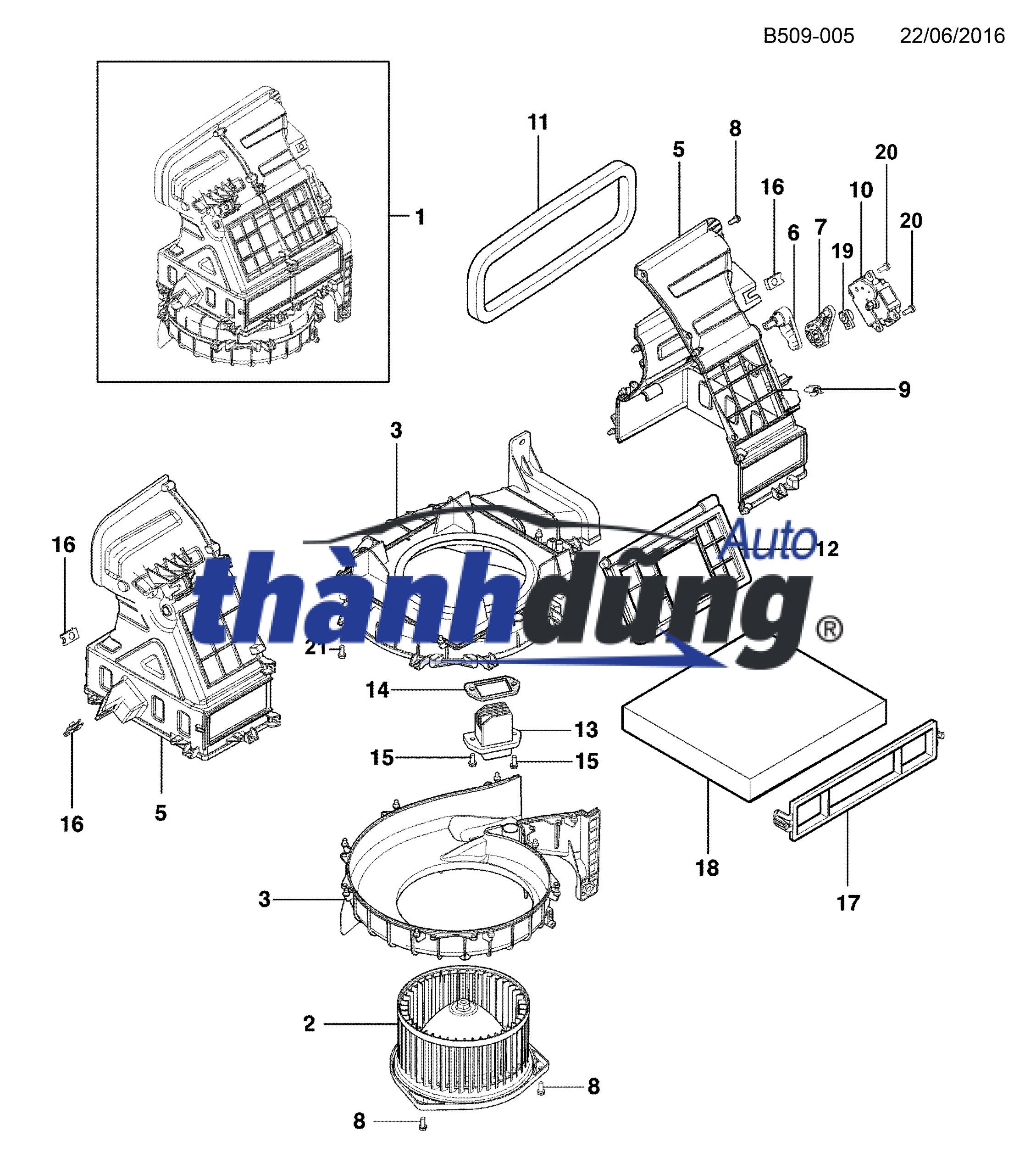 QUẠT DÀN LẠNH XE KIA K165 | 0K08A-61B10 - Ảnh 4