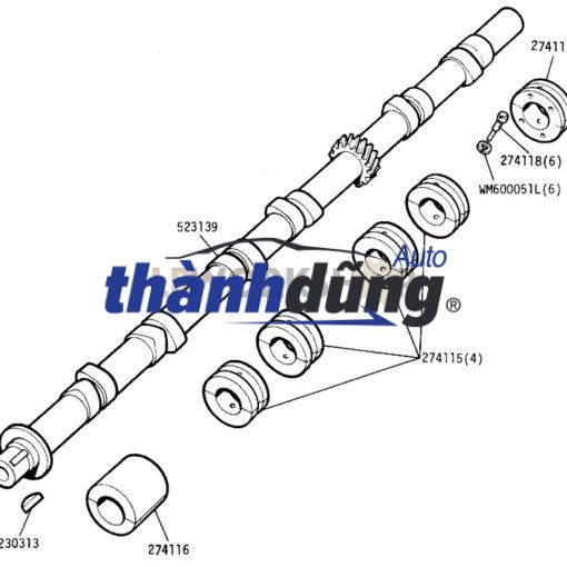 TRỤC CAM XẢ KIA K2700 - Ảnh 4