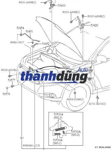 TY CHỐNG NẮP CAPO XE MERCEDES C400 2015-2020 | 2059800064 - Ảnh 2