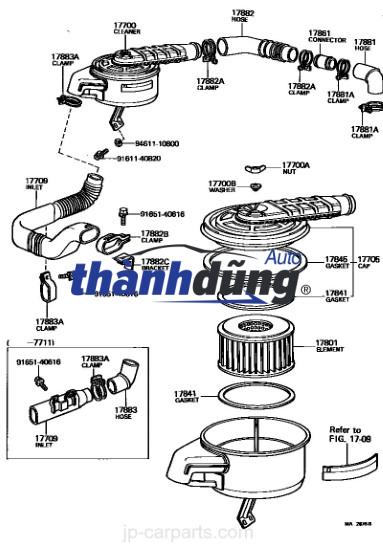 GIOĂNG HỘP LỌC GIÓ ĐỘNG CƠ XE HYUNDAI PORTER 2 | 281694F000 - Ảnh 3