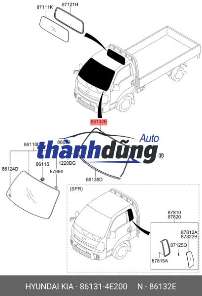 gioăng kính chắn gió xe tải