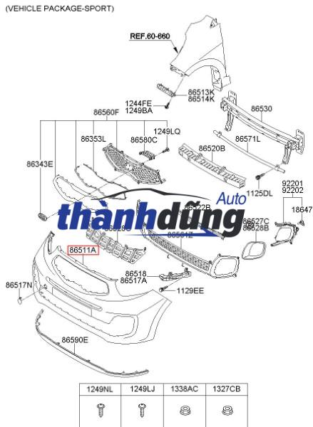 BA ĐỜ SỐC TRƯỚC TOYOTA ZACE 2004 | 521190B030 - Ảnh 5