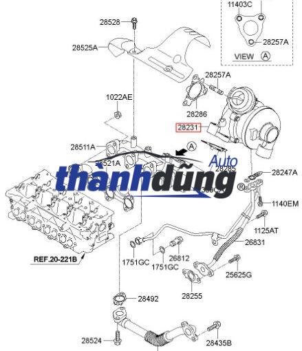 RUỘT TURBO TĂNG ÁP KIA CARENS | 282012A860 - Ảnh 4
