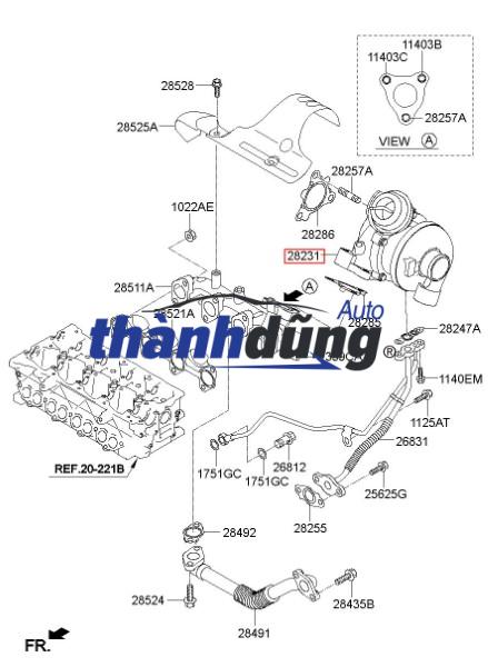 RUỘT TURBO TĂNG ÁP KIA CARENS | 282012A860 - Ảnh 4