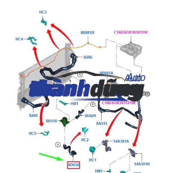 ỐNG KÉT NƯỚC TRÁI XE MERCEDES E300 2016 | 2045012582 - Ảnh 4