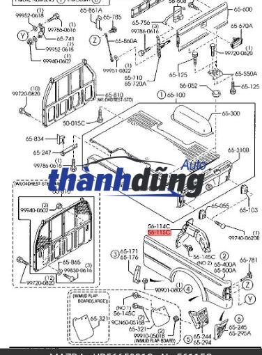 ỐP ĐẦU CHẮN BÙN LÒNG DÈ XE MAZDA BT50 3.2 | UC2B561J1A - Ảnh 6